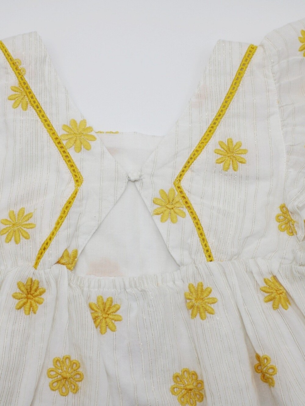 Haute Hippie Kids Style White Embroidered Floral Blouse Girls M (7/8) - Picture 3 of 6